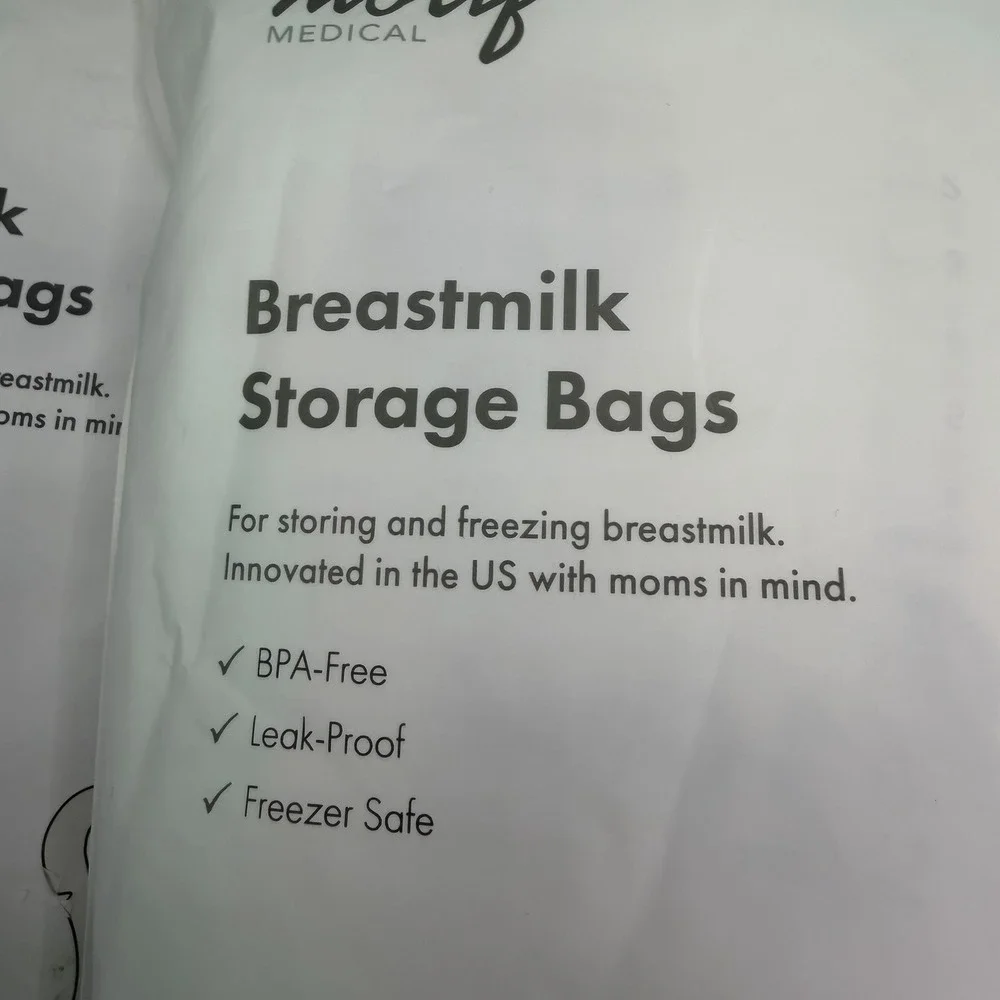 Motif Medical Breast Milk Storage Bags 8oz Single Use Bags 100 count BPA-Free